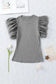 Dotty Mesh Ruffle Sleeve Ribbed Knit Top - Fashionfitz