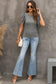 Dotty Mesh Ruffle Sleeve Ribbed Knit Top - Fashionfitz