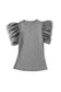 Dotty Mesh Ruffle Sleeve Ribbed Knit Top - Fashionfitz