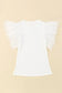 Dotty Mesh Ruffle Sleeve Ribbed Knit Top - Fashionfitz