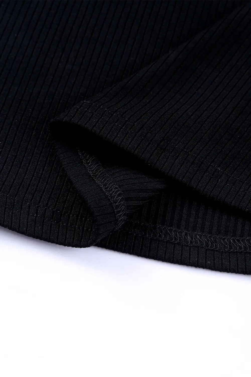 Dotty mesh ruffle sleeve ribbed knit top - tops/tops & tees