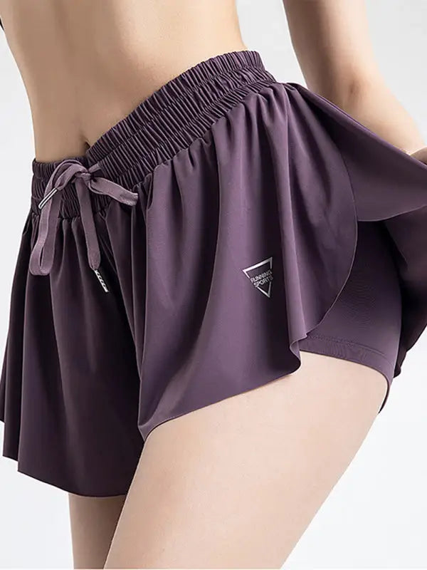 Dove wings sports shorts - purple grey / s - active