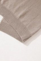 Draped Open Front Chunky Cardigan - Green Colorblock - Fashionfitz