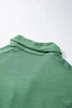 Draped Open Front Chunky Cardigan - Green Colorblock - Fashionfitz