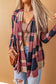 Draped open front plaid cardigan - sweaters & cardigans