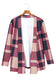 Draped open front plaid cardigan - sweaters & cardigans