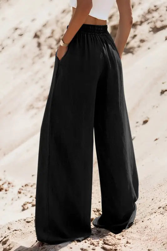 Drawstring high-waist wide-leg jeans for women | fashionfitz