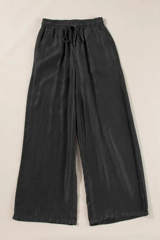 Drawstring high-waist wide-leg jeans for women | fashionfitz