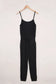 Black drawstring waist spaghetti straps jumpsuit - jumpsuits & rompers