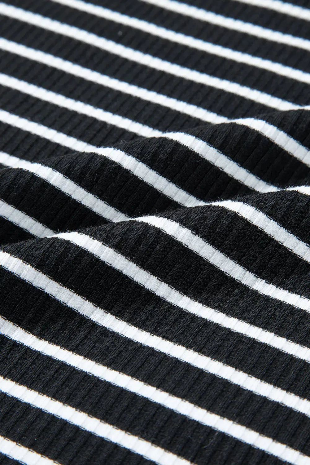 Black Stripe Ribbed Knit Sleeveless Mini Dress - Fashionfitz
