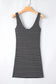 Black Stripe Ribbed Knit Sleeveless Mini Dress - Fashionfitz