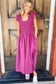 Rose Red Ruffled Straps Smocked Maxi Dress - Fashionfitz