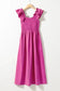 Rose Red Ruffled Straps Smocked Maxi Dress - Fashionfitz