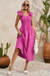 Rose Red Ruffled Straps Smocked Maxi Dress - Fashionfitz