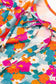 Sky Blue Floral Print Tie Split Neck Bubble Sleeve Baby-doll Dress - Fashionfitz