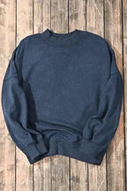 Drop Shoulder Crew Neck Pullover Sweatshirt - Fashionfitz