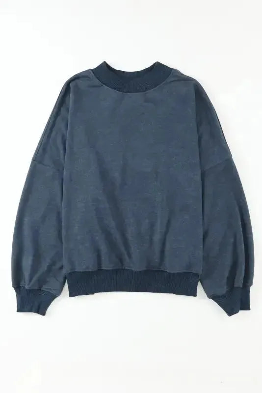 Drop Shoulder Crew Neck Pullover Sweatshirt - Fashionfitz