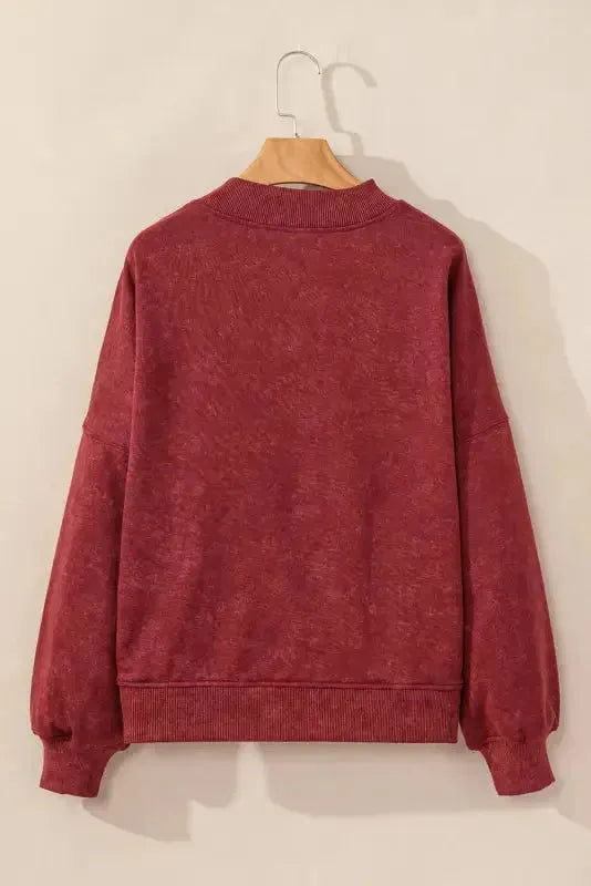 Drop Shoulder Crew Neck Pullover Sweatshirt - Fashionfitz