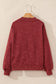 Red dahlia drop shoulder crew neck pullover sweatshirt - tops