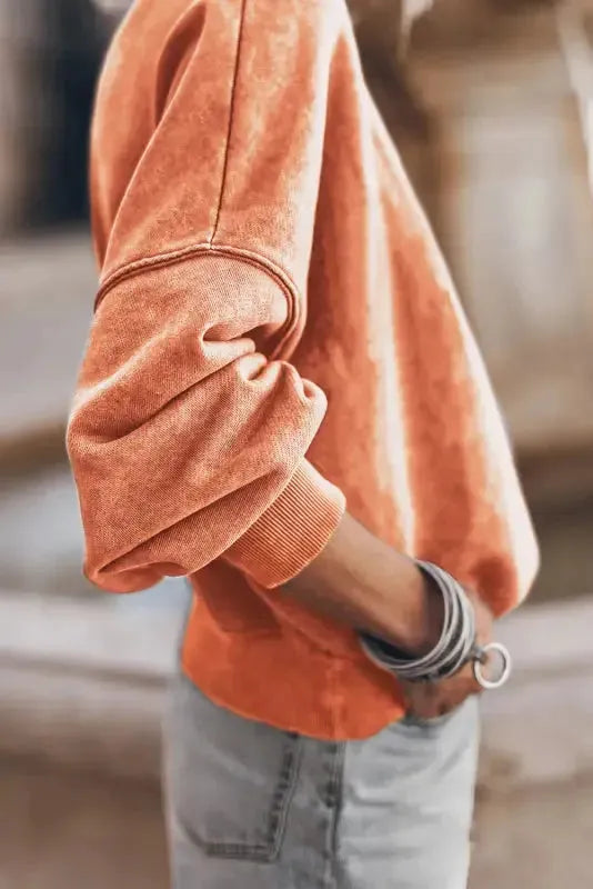 Drop Shoulder Crew Neck Pullover Sweatshirt - Fashionfitz