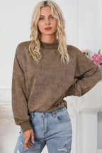 Drop Shoulder Crew Neck Pullover Sweatshirt - Fashionfitz