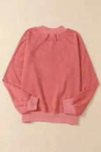 Drop Shoulder Crew Neck Pullover Sweatshirt - Fashionfitz
