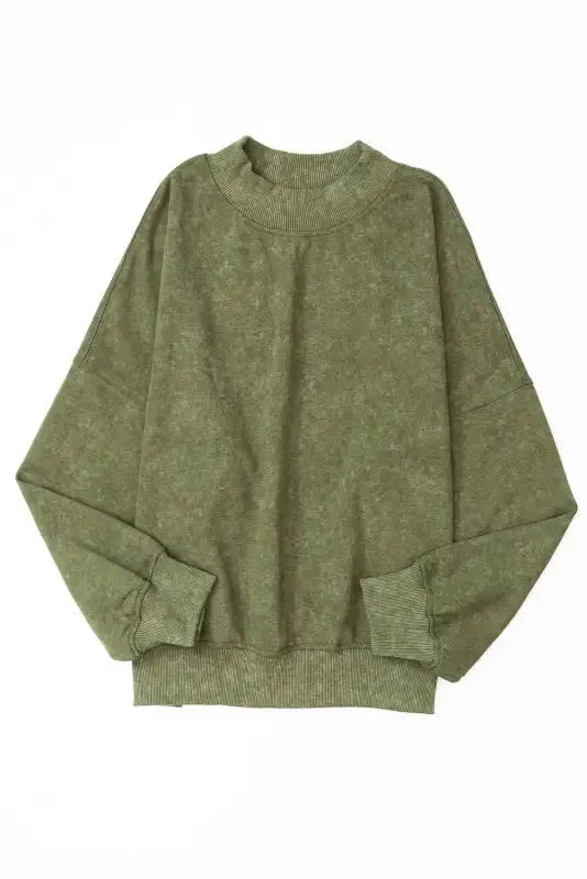 Drop Shoulder Crew Neck Pullover Sweatshirt - Fashionfitz