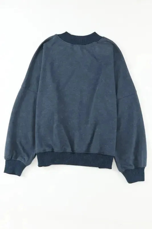 Drop Shoulder Crew Neck Pullover Sweatshirt - Fashionfitz