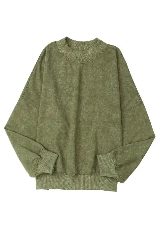 Drop Shoulder Crew Neck Pullover Sweatshirt - Fashionfitz