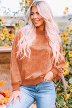 Drop Shoulder Crew Neck Pullover Sweatshirt - Fashionfitz