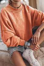 Drop Shoulder Crew Neck Pullover Sweatshirt - Fashionfitz