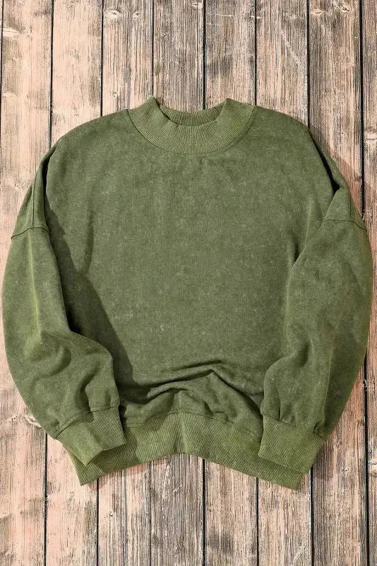 Drop Shoulder Crew Neck Pullover Sweatshirt - Fashionfitz