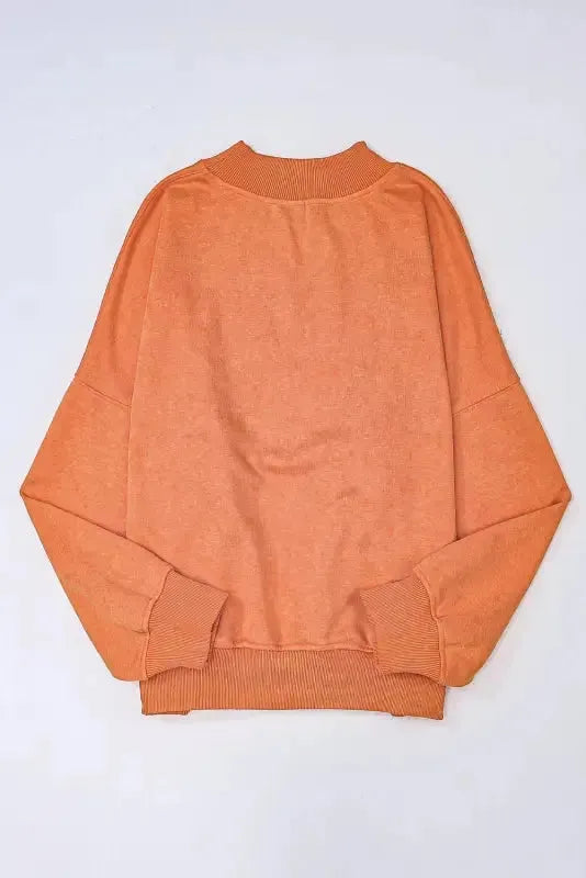 Drop Shoulder Crew Neck Pullover Sweatshirt - Fashionfitz