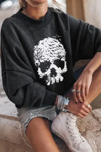 Drop Shoulder Crew Neck Pullover Sweatshirt - Fashionfitz