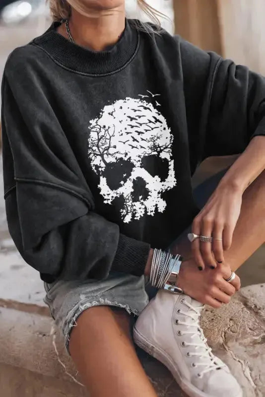Drop Shoulder Crew Neck Pullover Sweatshirt - Fashionfitz