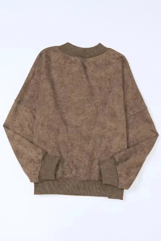 Drop Shoulder Crew Neck Pullover Sweatshirt - Fashionfitz
