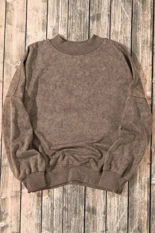 Drop Shoulder Crew Neck Pullover Sweatshirt - Fashionfitz