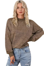 Drop Shoulder Crew Neck Pullover Sweatshirt - Fashionfitz