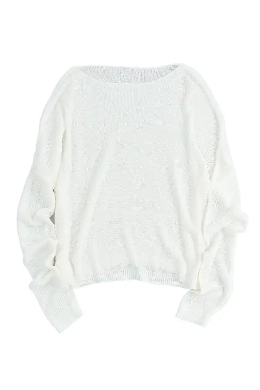 Drop shoulder pullover sweater - sweaters