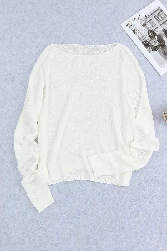 Drop shoulder pullover sweater - sweaters