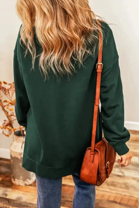 Split hem oversized sweatshirt back view showing raw split hem detail — Fashionfitz UK
