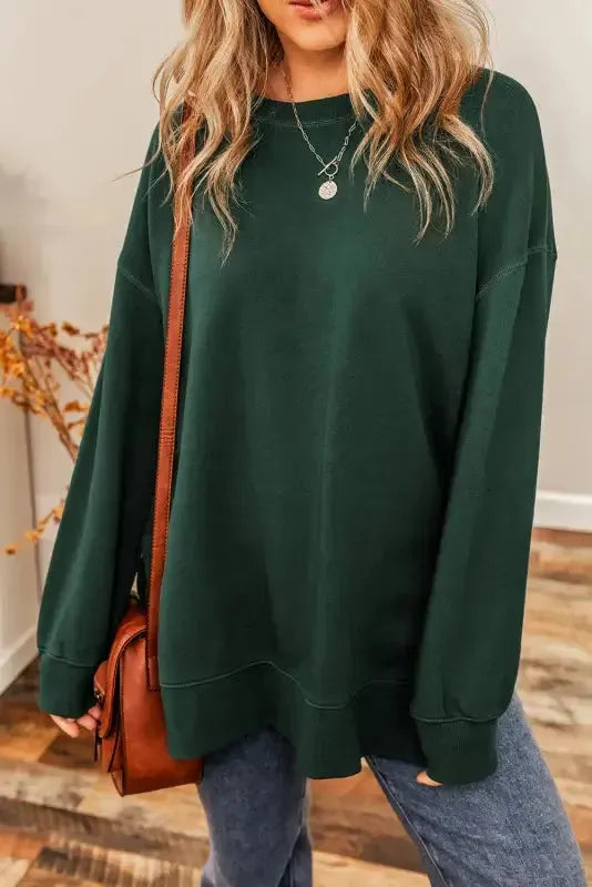 Duffel Oversized Split Hem Sweatshirt - Fashionfitz