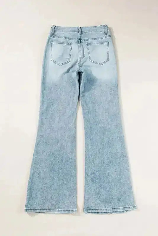 Dusk Blue Jeans - Acid Wash Extra Wide Leg High Waist - Fashionfitz