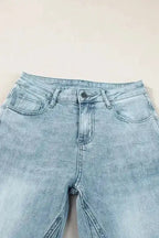 Dusk Blue Jeans - Acid Wash Extra Wide Leg High Waist - Fashionfitz