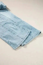 Dusk Blue Jeans - Acid Wash Extra Wide Leg High Waist - Fashionfitz