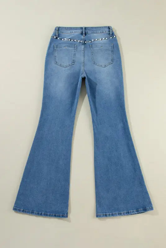 Dusk blue pearl boot cut denim jeans