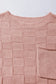 Dusty pink lattice textured knit short sleeve sweater - new