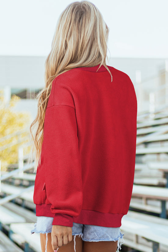 Drop Shoulder Reversible Mock Neck Sweatshirt Women UK