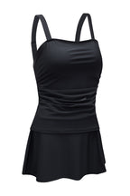 Black Square Neck Tankini Swimsuit