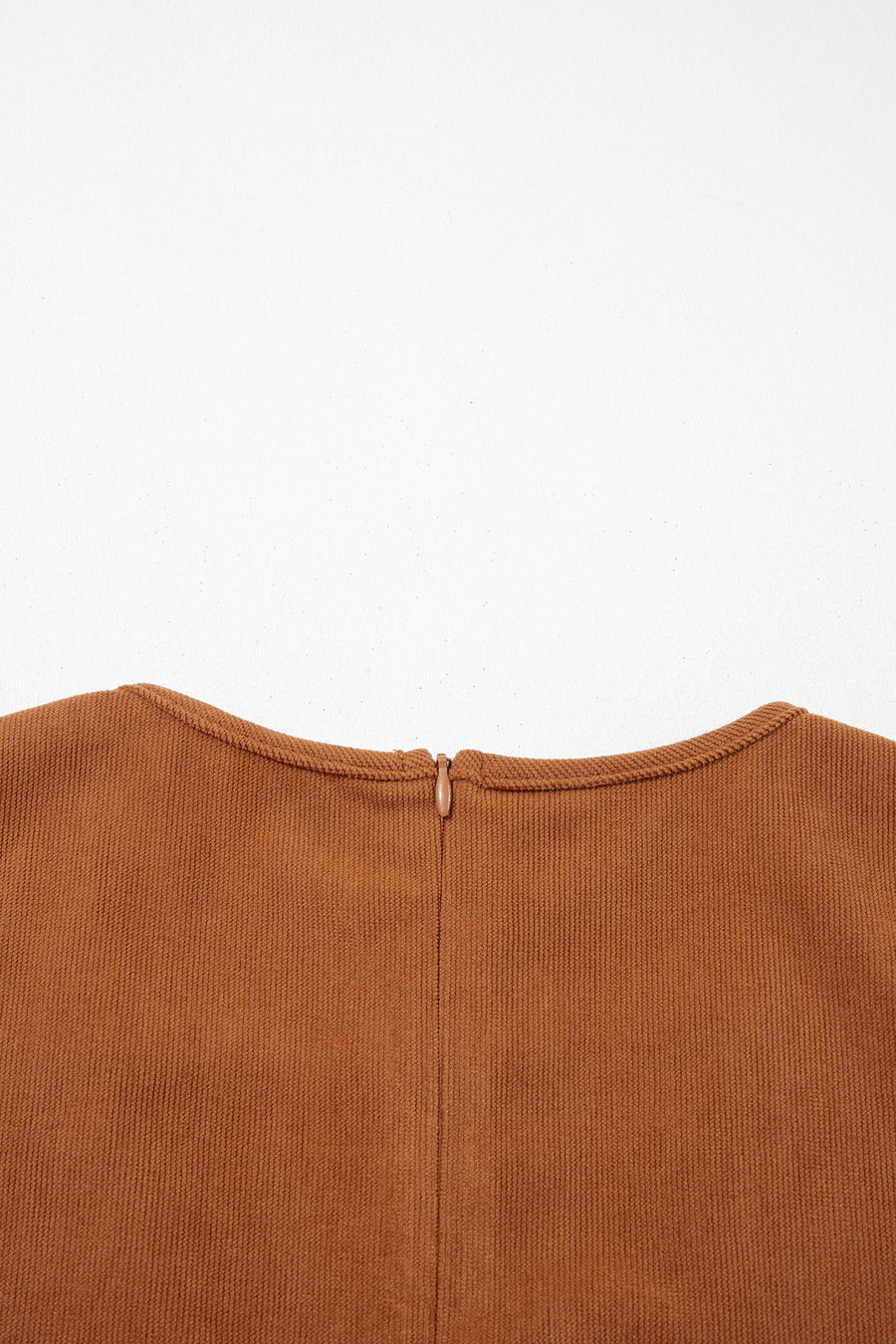 Cinnamon Corduroy Sleeveless Romper Tie V-Neck